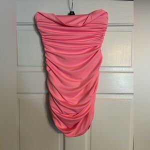 Pink mini dress with halter straps